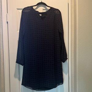 CAbi Navy & Black Sheer Dress